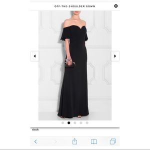 Badgley Mischka Off-The-Shoulder Gown